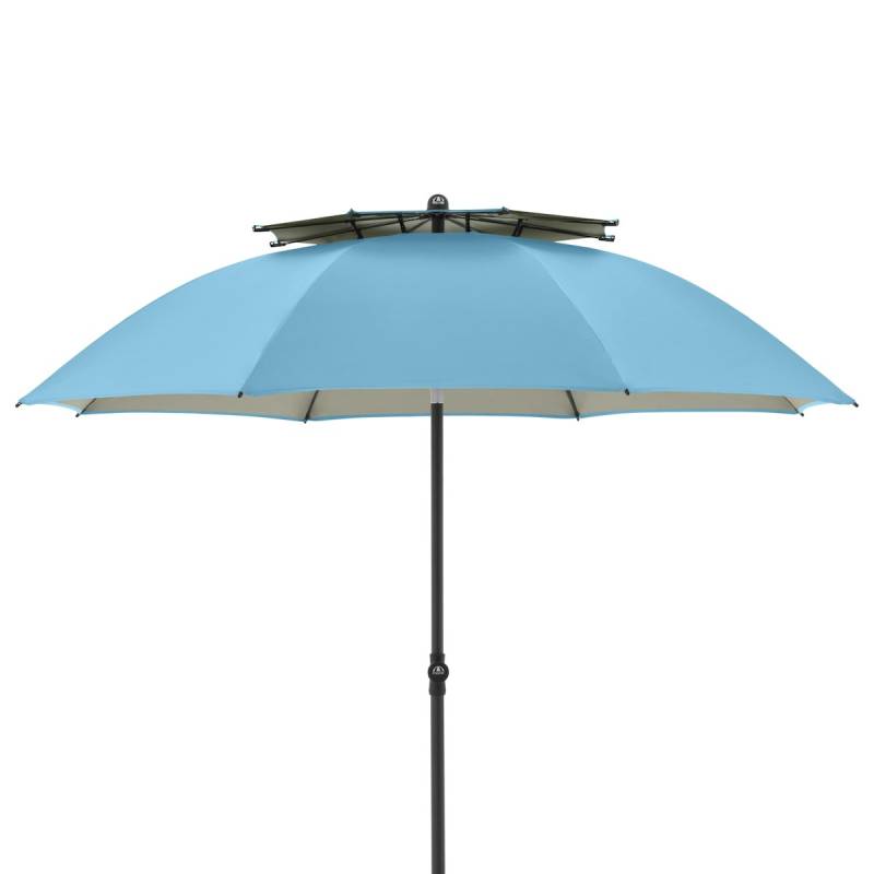 doppler Strandschirm WINDPROFI 200 Manual, Aluminium Anthrazit / 100 % Polyester 80 g/m² Blau von doppler