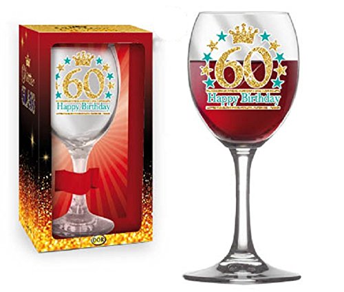 Dor Glas 60 Jahre Kelch Glitter Gold Gadget Geschenkidee Party 60. Geburtstag von dor
