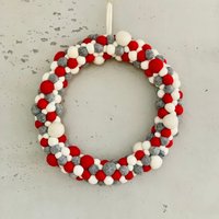 Türkranz-Weihnachtskranz-Adventskranz-Filzkugel - Kranz - Tischkranz - Filzkugelkranz-Türkranz - Weihnachten-Advent von dorfmadlcom