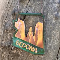 Arizona State Sedona Red Rocks Kupfer Grünspan Weihnachtsverzierung - Handgefertigt Im Kupferzustand | Arizona Usa Dos Damas Designs von dosdamasdesigns