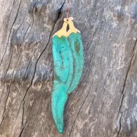 Chili Peppers Kupfer Grünspan Weihnachtsverzierung - Handgefertigt in Dos Damas Designs Des Copper State | Arizona Usa von dosdamasdesigns