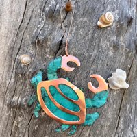 Crab Kupfer Grünspan Ornament - Handgefertigt in The Copper State | Arizona Usa Dos Damas Designs von dosdamasdesigns