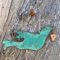 Dove Kupfer Grünspan Ornament - Handgefertigt in The Copper State | Arizona Usa Dos Damas Designs von dosdamasdesigns