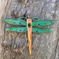 Dragonfly Kupfer Grünspan Ornament - Handgefertigt in The Copper State | Arizona Usa Dos Damas Designs von dosdamasdesigns