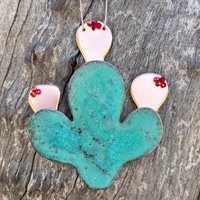 Feigenkaktus Kupfer Grünspan Weihnachtsverzierung - Handgefertigt in The Copper State | Arizona Usa Dos Damas Designs von dosdamasdesigns