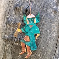 Kachina Crow Mutter Kupfer Grünspan Weihnachtsverzierung - Handgefertigt in The Copper State | Arizona Usa Dos Damas Designs von dosdamasdesigns