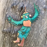 Kachina Eagle Dancer Kupfer Grünspan Weihnachtsverzierung - Handgefertigt in The Copper State | Arizona Usa Dos Damas Designs von dosdamasdesigns