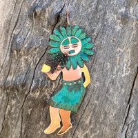Kachina Sun Face Kupfer Grünspan Weihnachtsverzierung - Handgefertigt in The Copper State | Arizona Usa Dos Damas Designs von dosdamasdesigns