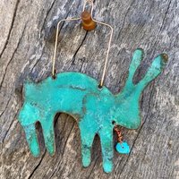 Kaninchenrabbit Cottontail Hase Kupfer Grünspan Weihnachtsverzierung - Handgefertigt in The Copper State | Arizona Usa Dos Damas Designs von dosdamasdesigns