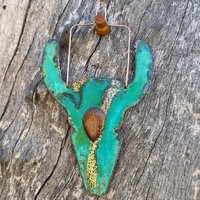 Kuh-Schädel Hörner Kupfer Grünspan Weihnachtsverzierung - Handgefertigt in The Copper State | Arizona Usa Dos Damas Designs von dosdamasdesigns