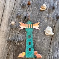 Lighthouse Nautical Kupfer Grünspan Weihnachtsverzierung - Handgefertigt in The Copper State | Arizona Usa Dos Damas Designs von dosdamasdesigns