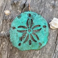 Sand Dollar Kupfer Grünspan Weihnachtsverzierung - Handgefertigt in The Copper State | Arizona Usa Dos Damas Designs von dosdamasdesigns