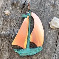Segelboot Sailor Kupfer Verdigris Weihnachtsverzierung - Handgefertigt Im Kupferzustand | Arizona Usa Dos Damas Designs von dosdamasdesigns