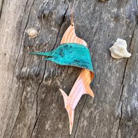 Segelfisch Schwertfisch Marlin Kupfer Grünspan Weihnachtsverzierung - Handgefertigt in The Copper State | Arizona Usa Dos Damas Designs von dosdamasdesigns