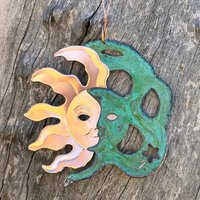 Sonne/Mond Sonne & Mond Celestial Kupfer Grünspan Weihnachtsverzierung - Handgefertigt Im Kupferzustand | Arizona Usa Dos Damas Designs von dosdamasdesigns