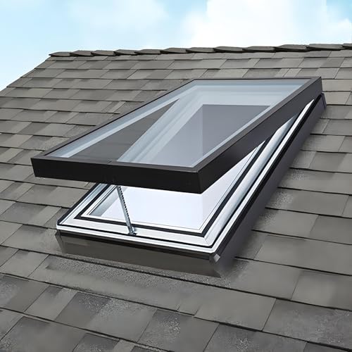 Dachfenster, isoliertes Dachfenster aus gehärtetem Glas mit Netz und Sonnenschutz, 1,06" dickes Vakuumglas, Rahmen aus Aluminiumlegierung für Schräg-/Flachdächer, Dachboden, Keller LxW21.65x29.53in Dachfenster, isoliertes Dachfenster aus gehärtetem Glas mit Netz und Sonnenschutz, 1,06" dickes Vakuumglas, Rahmen aus Aluminiumlegierung für Schräg-/Flachdächer, Dachboden, Keller LxW21.65x29.53in von dosiwlatever