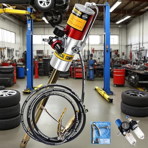 dosiwlatever Pneumatische Fettpumpe mit Doppelbecher-Öl-Wasser-Abscheider, Druckluft-Fettpresse für Eimer mit 20–55 Gallonen, 50:1-Ölpumpe/16 Fuß Hochdruck-Ölleitung GZ-740s dosiwlatever Pneumatische Fettpumpe mit Doppelbecher-Öl-Wasser-Abscheider, Druckluft-Fettpresse für Eimer mit 20–55 Gallonen, 50:1-Ölpumpe/16 Fuß Hochdruck-Ölleitung GZ-740s von dosiwlatever