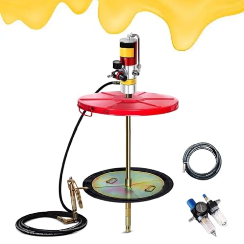 dosiwlatever Pneumatische Fettpumpen für 20-55 Gallonen-Fässer, Luftfettpresse, 50:1 Hochdruckpumpe mit 16 Fuß Ölleitung, 0,85 l/min, für Werkstätten und BAU 940+Barrelcover dosiwlatever Pneumatische Fettpumpen für 20-55 Gallonen-Fässer, Luftfettpresse, 50:1 Hochdruckpumpe mit 16 Fuß Ölleitung, 0,85 l/min, für Werkstätten und BAU 940+Barrelcover von dosiwlatever