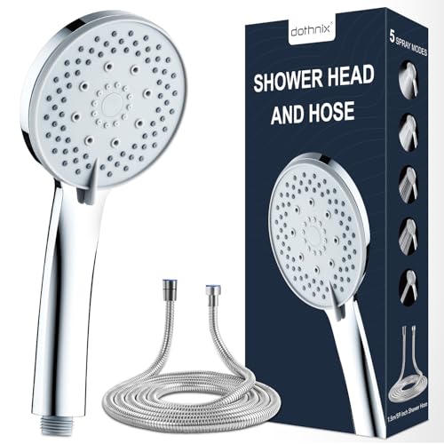 dothnix Duschkopf mit schlauch 1,5m, Hochdruck-Duschkopf mit 5 Strahlarten, universeller Handbrause-Duschkopf für Regendusche dothnix Duschkopf mit schlauch 1,5m, Hochdruck-Duschkopf mit 5 Strahlarten, universeller Handbrause-Duschkopf für Regendusche von dothnix