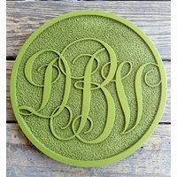 Sandgestrahltes Monogramm Vine Türschild Aus Metall | Neuartikel-Muster von dottiedot05
