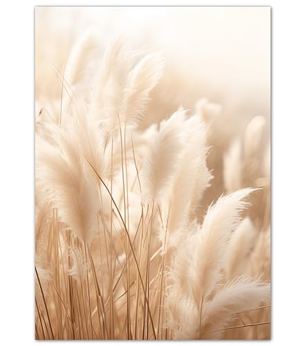 Wandbild Wohnzimmer Boho Style 50x70 cm Pampasgras Modern Beige - Poster Schlafzimmer natur groß Boho16 Wandbild Wohnzimmer Boho Style 50x70 cm Pampasgras Modern Beige - Poster Schlafzimmer natur groß Boho16 von double critical