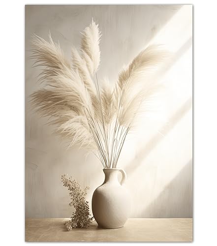 Wandbild Wohnzimmer Boho Style 50x70 cm Pampasgras Modern Beige - Poster Schlafzimmer natur groß Boho23 Wandbild Wohnzimmer Boho Style 50x70 cm Pampasgras Modern Beige - Poster Schlafzimmer natur groß Boho23 von double critical