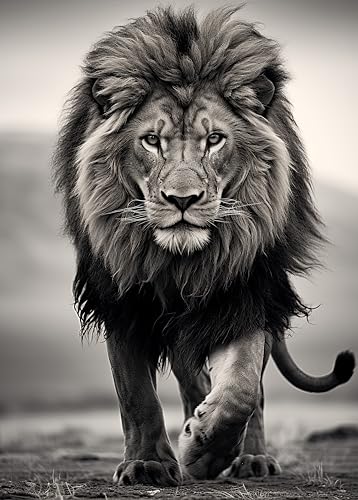 double critical Majestätischer Löwe Wandbild 50x70 cm - Schwarz-Weiß Tierporträt Wildtier Poster Dekoration Natur groß Boho65 double critical Majestätischer Löwe Wandbild 50x70 cm - Schwarz-Weiß Tierporträt Wildtier Poster Dekoration Natur groß Boho65 von double critical