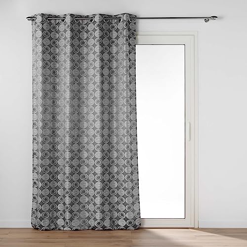 Douceur d'Intérieur Caelia Ösenvorhang (140 x 260 cm), Grau, Jacquard von Douceur d'Intérieur