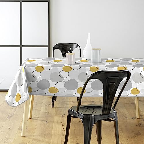 Douceur d'Intérieur Disco Tischdecke, rechteckig (140 x 240 cm), Gelb, bedrucktes PVC von Douceur d'Intérieur