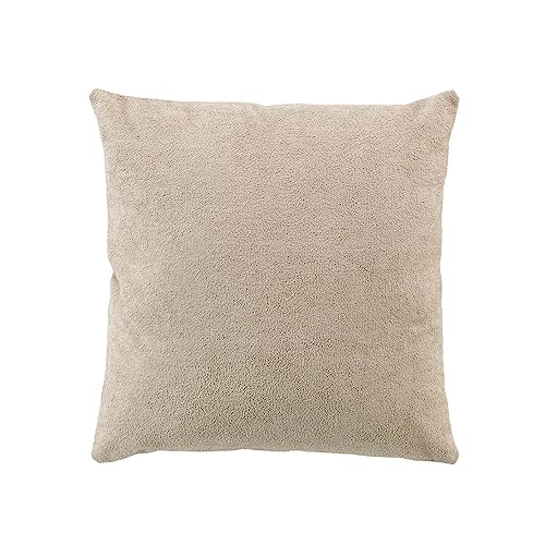 douceur d'intérieur Tessa Kissen mit abziehbarem Bezug (45 x 45 cm), Beige, Bouclette-Stoff und einfarbiges Polycotton von Douceur d'Intérieur