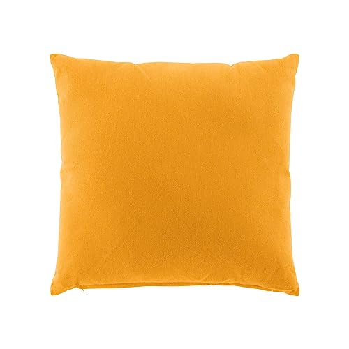 douceur d'intérieur Twily Kissen mit abziehbarem Bezug (45 x 45 cm), Gelb, Baumwolle/Recycling-Polyester von Douceur d'Intérieur