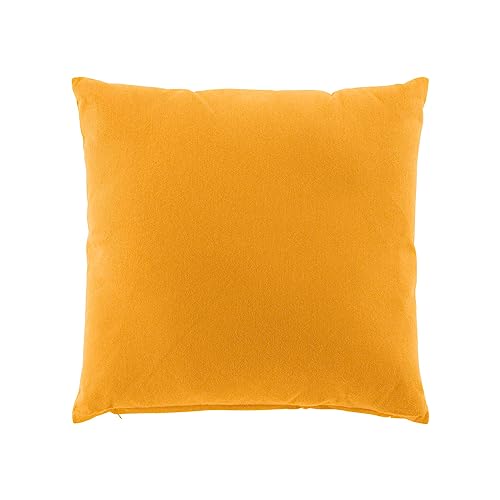 Douceur d'Intérieur Twily Kissen mit abziehbarem Bezug (45 x 45 cm), Gelb, Baumwolle/Recycling-Polyester von Douceur d'Intérieur