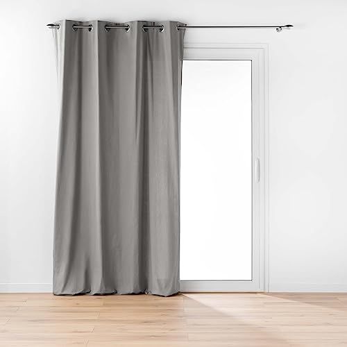 Douceur d'Intérieur Twily Ösenvorhang (135 x 260 cm), Grau, Baumwolle/Recycling-Polyester von Douceur d'Intérieur
