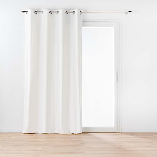 Douceur d'Intérieur Twily Ösenvorhang (135 x 260 cm), Weiß, Baumwolle/Recycling-Polyester von Douceur d'Intérieur