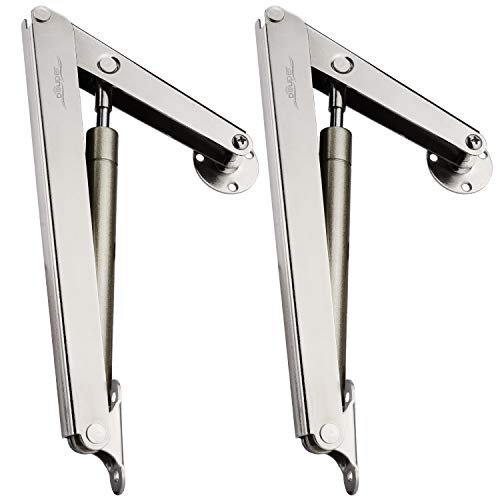 douper 200 N/44LB Gasfedern Deckels unterstützen Scharnier in Satin Nickel Deckel bleiben Scharnier Unterstützung auf Drop Deckel von Schreibtische Schränke Tatami selbst einstellen 2 Stück von douper