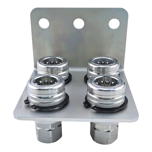 Dowfane Hydraulische Schnellkupplung TL39B-4 TL39B4 Kompatibel mit Kompaktlader Break Away Montagehalterung ISO 5675 von dowfane