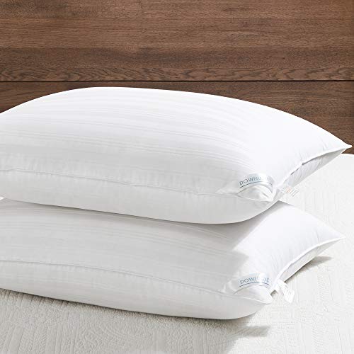 downluxe Daunen-Alternative King Size Kissen (2er Pack) – 100% atmungsaktiver Baumwollbezug, Premium-Hotel-Kollektion, weiche Bettkissen zum Schlafen, 50,8 x 91,4 cm von downluxe