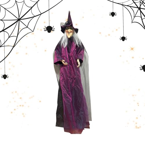 Doyandader Halloween Hängende Hexe, Animierte Hängende Sprechende Halloween-Hexe Mit Leuchtenden Augen, Halloween Deko Outdoor, Augen Für Im Freien, Rasen, Hof Doyandader Halloween Hängende Hexe, Animierte Hängende Sprechende Halloween-Hexe Mit Leuchtenden Augen, Halloween Deko Outdoor, Augen Für Im Freien, Rasen, Hof von doyandader
