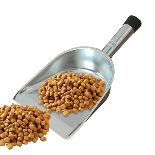 doyandader Edelstahl Schaufel - Kompakte Mehl Lebensmittel Schöpfkelle Metall - Rutschfeste Ergonomische Vielseitige Küchenlöffel Für Futter Getreide Kaffeebohnen von doyandader