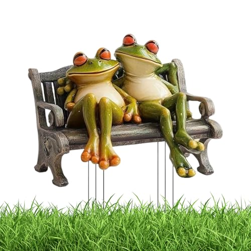 doyandader -Gartendekoration, Froschpaar, Bank-Ornament – 2D-Statuen, flache Acryl-Statuen, Figuren, Ornamente für Zuhause, , Hinterhof, Außenbereich, Bücherregal doyandader -Gartendekoration, Froschpaar, Bank-Ornament – 2D-Statuen, flache Acryl-Statuen, Figuren, Ornamente für Zuhause, , Hinterhof, Außenbereich, Bücherregal von doyandader