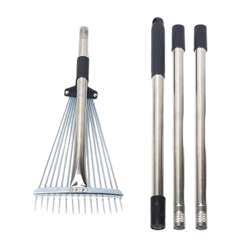 doyandader Gartenrechen,Teleskop-Gartenharke Aus Metall | Ergonomisches Rostfreies Unkrautwerkzeug Zum Effizienten Reinigen Lockern Und Einebnen Von Boden doyandader Gartenrechen,Teleskop-Gartenharke Aus Metall | Ergonomisches Rostfreies Unkrautwerkzeug Zum Effizienten Reinigen Lockern Und Einebnen Von Boden von doyandader