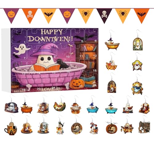 doyandader Halloween Adventskalender - Grusel Ohrringe Countdown Kalender - 2D Flache Acryl-Figuren Schmuck Deko Für Party Frauen Mädchen doyandader Halloween Adventskalender - Grusel Ohrringe Countdown Kalender - 2D Flache Acryl-Figuren Schmuck Deko Für Party Frauen Mädchen von doyandader