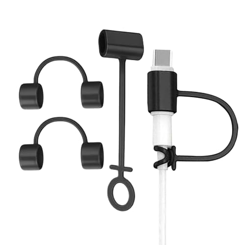 doyandader Kabel Adapter Halterung - 4 Stück Ladeadapter Aufbewahrung | Silikon-Kabelhaltergurt, Verlustschutz für Damen Herren Haushalt Reise Rucksack von doyandader