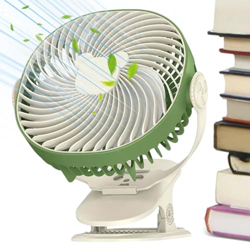 doyandader Klemmventilator - Tragbarer Ventilator Mit Klemmbefestigung,5 Geschwindigkeitsstufen Leiser Aufladbarer Luftkühler Für Camping Zelt Reise Wohnheim Schlafzimmer von doyandader