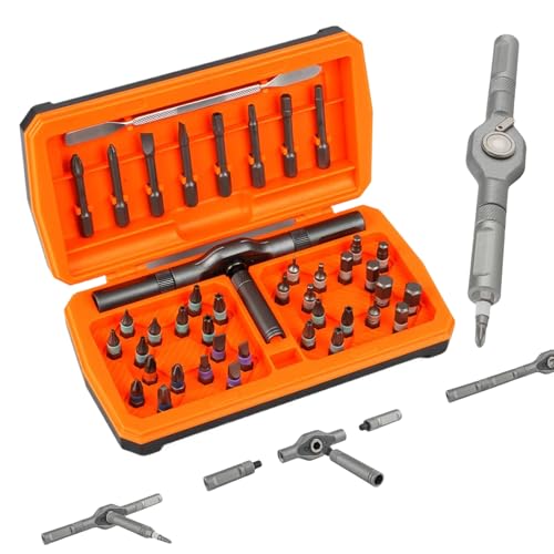 doyandader Magnetisches Ratschen-Schraubendreher-Set – Multi-Bit-Magnetschraubendreher | 43-in-1 Präzisions-Multi-Bit-Schraubendreher-Werkzeug-Reparatur-Set für Auto, Fahrrad, , Computer von doyandader