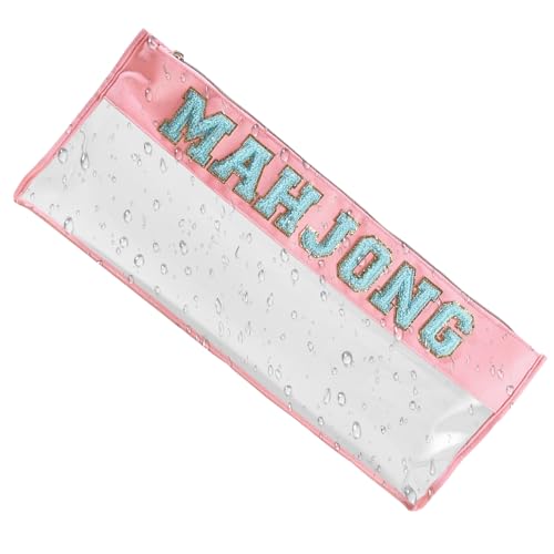doyandader Mahjong Aufbewahrungstasche | Reißverschluss Aufbewahrungsbeutel Für Mahjong Steine - Transparenter Schutzbehälter Für Spieleabend Unterwegs Erwachsene Reise Partys von doyandader