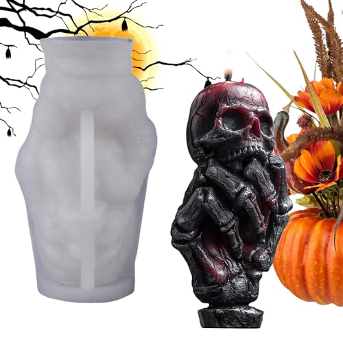 doyandader Silikon Schädel Kerzenform,Schädel Silikonform Für Aromatherapie Kerzen Seifenherstellung - Halloween Deko Partyzubehör Für Erwachsene Frauen Männer Kinder Familie Freunde Teens von doyandader