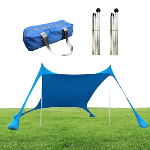 doyandader Strandzelt Sonnenschutz, UPF50+ Campingschatten, Winddichtes Atmungsaktives Strandzelt für Sport Festival Park Picknick Angeln Outdoor Camping Familienausflug Urlaub von doyandader