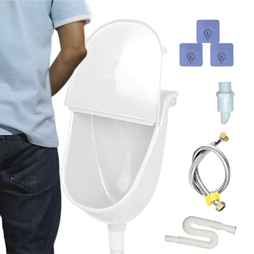 doyandader Wasserlose Urinal Mit Deckel Für Männer, Urinal Mit Deckel, Wandmontiertes,Verstellbarer Spülmechanismus Schlauch Für Haus Garten Camping von doyandader