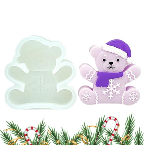 doyandader Weihnachts Harz Formen | Bären Kerzenformen | Einfache Entformung Nicht Klebende Silikonform Handwerkzeuge Zum Backen Seife Kerze Schokolade Cupcake Deko Fondant von doyandader